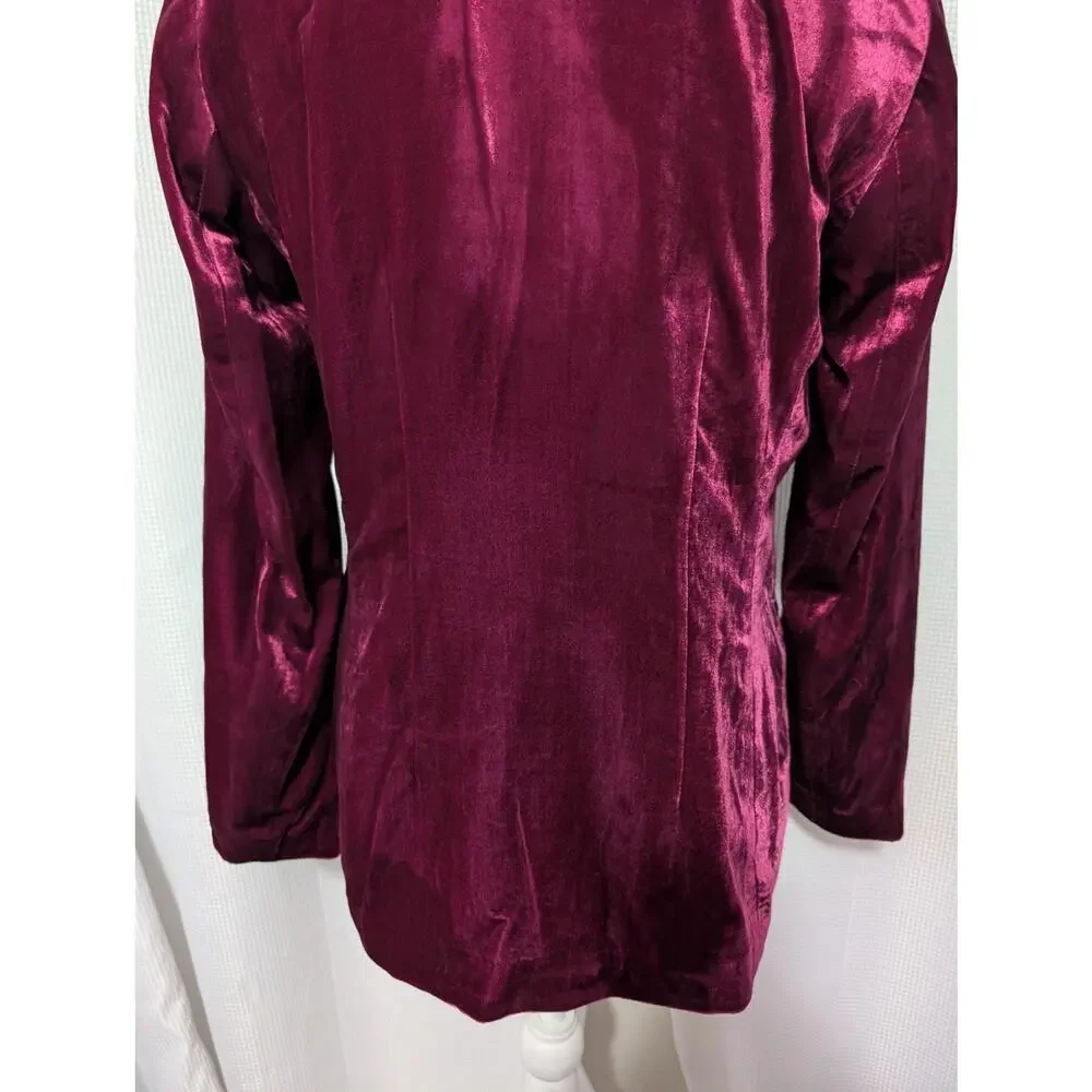 ANTHROPOLOGIE! RUBY RED CRUSHED VELVET, DECONSTRUCTED JACKET, BLAZER! SZ 6